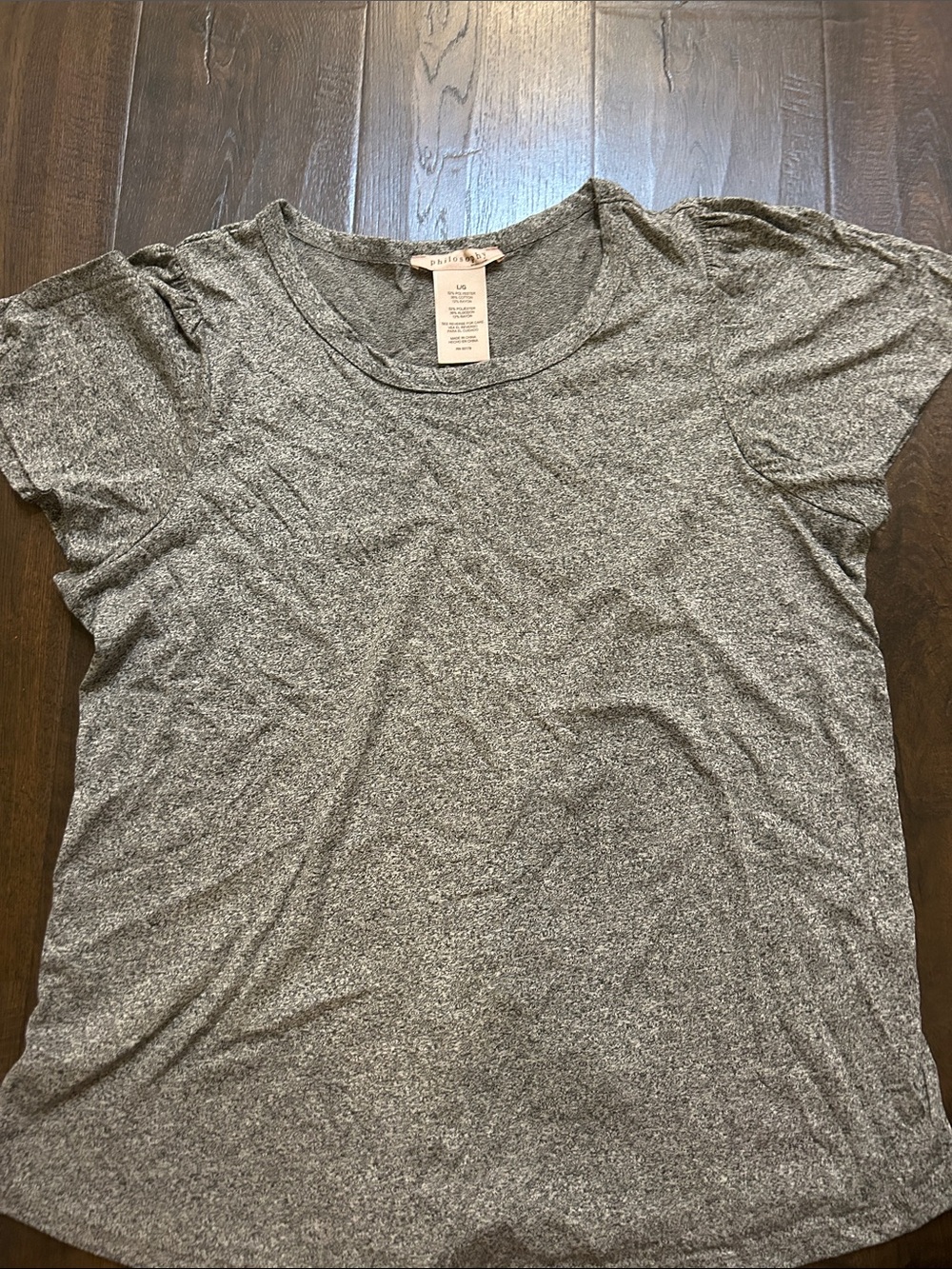 Philosophy Heather Gray Short Sleeve Crewneck Tee